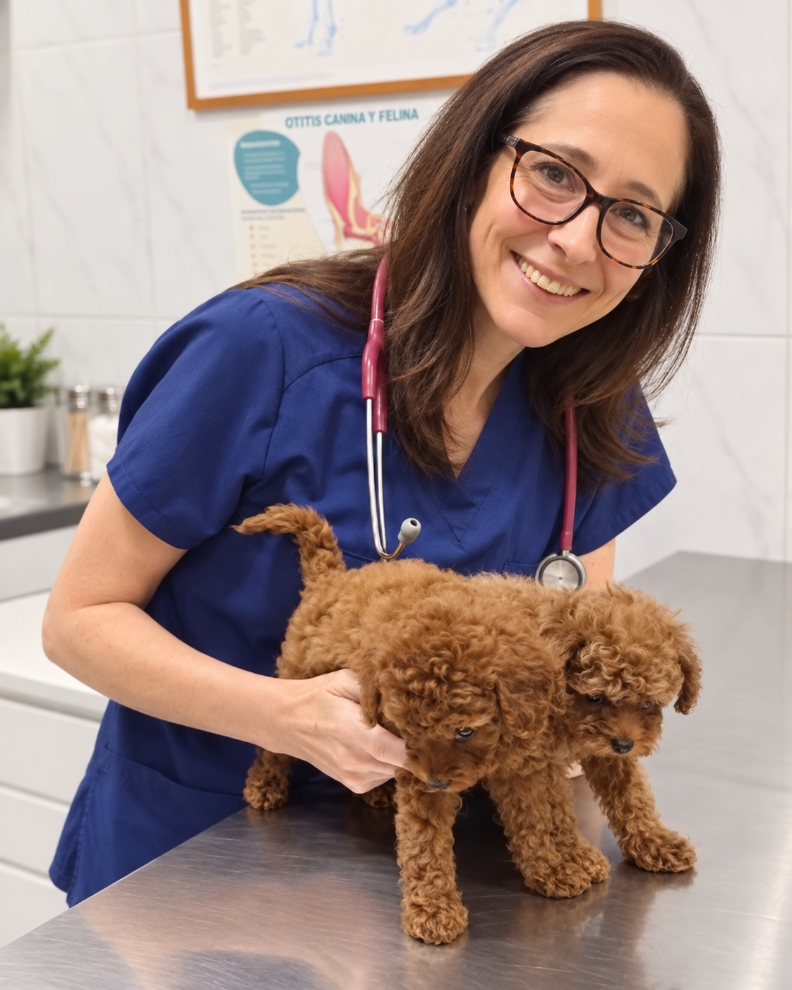 Clínica veterinaria Cap i Cua con cachorros